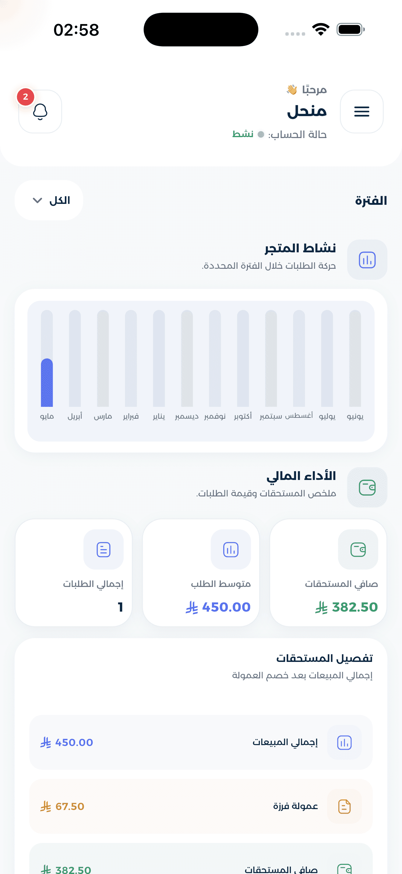 واجهة فرزة للنحال لإدارة الطلبات والمنتجات